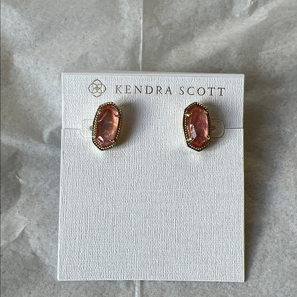 Kendra Scott Blush and Gold Stud Earrings